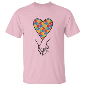 Heart Autism Awareness T Shirt Spectrum Puzzle Piece Together Love Support TS01 Light Pink Printyourwear