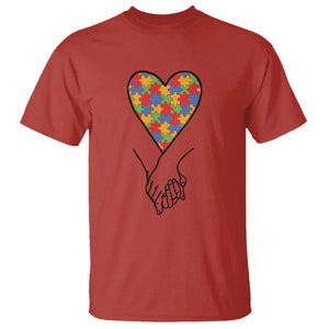 Heart Autism Awareness T Shirt Spectrum Puzzle Piece Together Love Support TS01 Red Printyourwear