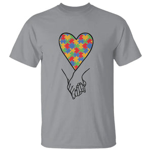 Heart Autism Awareness T Shirt Spectrum Puzzle Piece Together Love Support TS01 Sport Gray Printyourwear