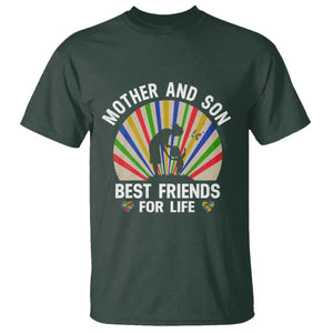 Autism Mom T Shirt Mother And Son Best Friends For Life Retro TS01 Dark Forest Green Printyourwear