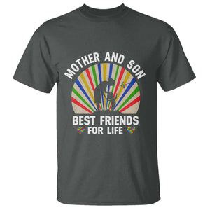 Autism Mom T Shirt Mother And Son Best Friends For Life Retro TS01 Dark Heather Printyourwear