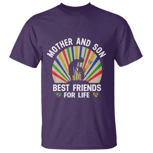 Autism Mom T Shirt Mother And Son Best Friends For Life Retro TS01 Purple Printyourwear