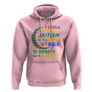 Embrace Autism Hoodie I Love Some With Autism To The Moon And Back To Infinity And Beyond Puzzle TS01 Light Pink Printyourwear