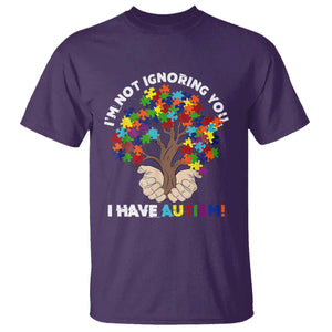 I'm Not Ignoring You I Have Autism T Shirt Puzzle Tree TS01 Purple Printyourwear