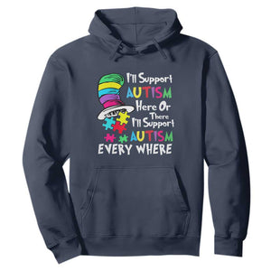 Autism Awarenes Hoodie I'll Support Autism Every Where TS01 Navy Printyourwear
