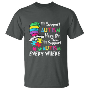 Autism Awarenes T Shirt I'll Support Autism Every Where TS01 Dark Heather Printyourwear