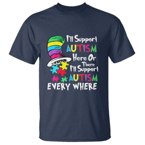 Autism Awarenes T Shirt I'll Support Autism Every Where TS01 Navy Printyourwear