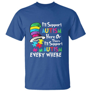 Autism Awarenes T Shirt I'll Support Autism Every Where TS01 Royal Blue Printyourwear