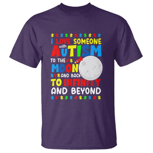 Embrace Autism T Shirt I Love Some With Autism To The Moon And Back To Infinity And Beyond TS01 Purple Printyourwear