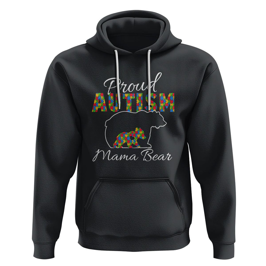 Proud Autism Mom Hoodie Mama Bear TS01 Black Printyourwear