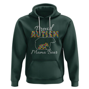 Proud Autism Mom Hoodie Mama Bear TS01 Dark Forest Green Printyourwear