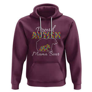 Proud Autism Mom Hoodie Mama Bear TS01 Maroon Printyourwear