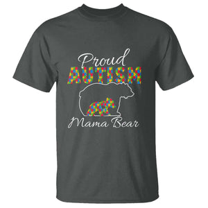 Proud Autism Mom T Shirt Mama Bear TS01 Dark Heather Printyourwear