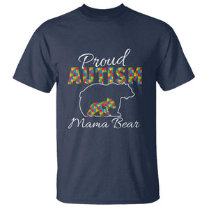 Proud Autism Mom T Shirt Mama Bear TS01 Navy Printyourwear