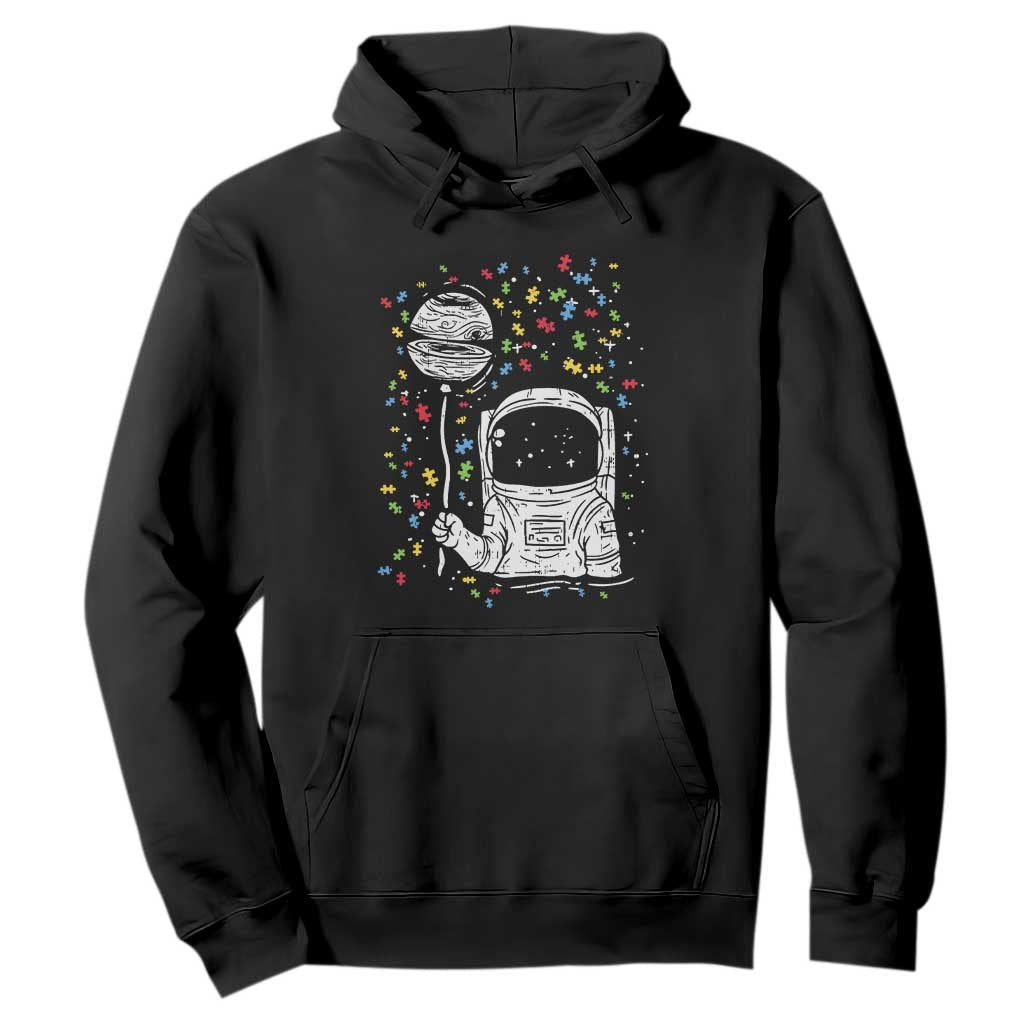 Astronaut Autism Hoodie TS01 Black Printyourwear