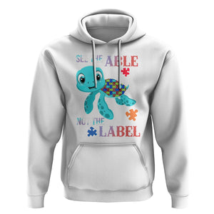 Turtle Autism Hoodie See The Able Not The Label Puzzle Pieces TS01 White Printyourwear