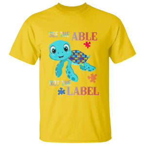 Turtle Autism T Shirt See The Able Not The Label Puzzle Pieces TS01 Daisy Printyourwear