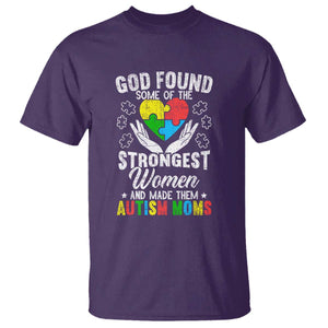 Autism Mom T Shirt God Found Some Of The Strongest Women TS01 Purple Printyourwear