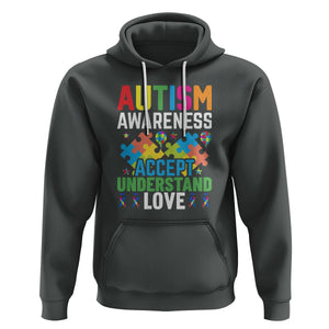 Autism Awareness Hoodie Accept Understand Love Spectrum Blue Ribbon TS01 Dark Heather Printyourwear