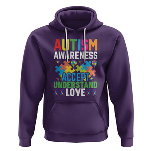 Autism Awareness Hoodie Accept Understand Love Spectrum Blue Ribbon TS01 Purple Printyourwear