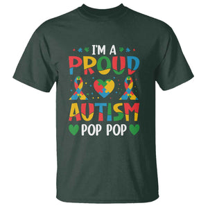 Autism Grandpa T Shirt I'm A Proud Autism Pop Pop TS01 Dark Forest Green Printyourwear