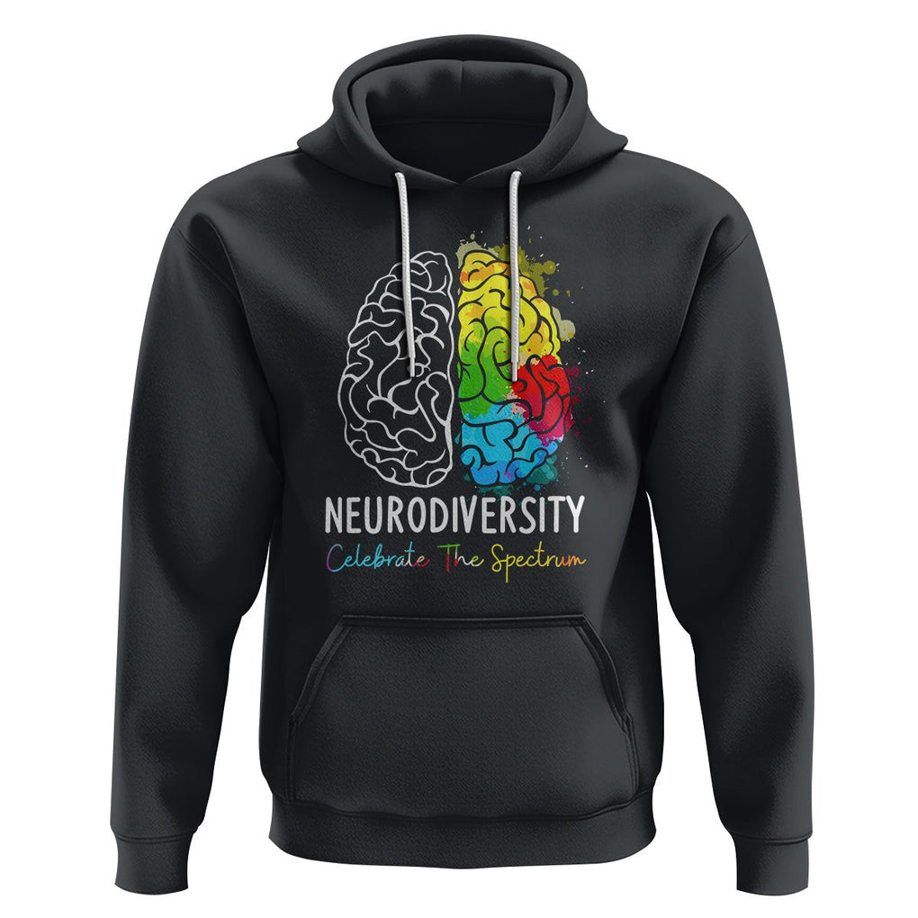 Proud Autism Hoodie Neurodiversity Celebrate The Spectrum TS01 Black Printyourwear