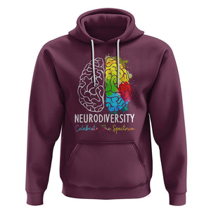 Proud Autism Hoodie Neurodiversity Celebrate The Spectrum TS01 Maroon Printyourwear