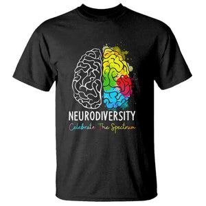 Proud Autism T Shirt Neurodiversity Celebrate The Spectrum TS01 Black Printyourwear