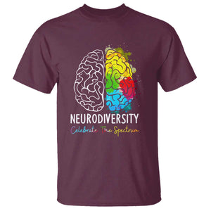 Proud Autism T Shirt Neurodiversity Celebrate The Spectrum TS01 Maroon Printyourwear