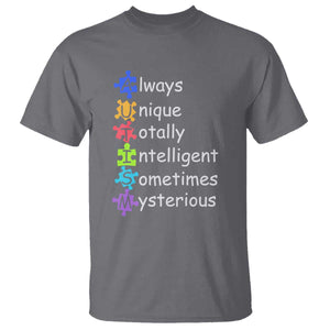 Autism Definition T Shirt Always Unique Totally Intelligent Sometimes Mysterious TS01 Charcoal Printyourwear