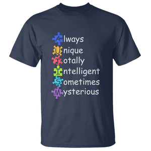 Autism Definition T Shirt Always Unique Totally Intelligent Sometimes Mysterious TS01 Navy Printyourwear