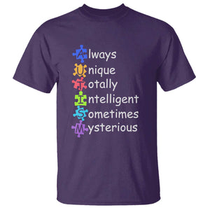 Autism Definition T Shirt Always Unique Totally Intelligent Sometimes Mysterious TS01 Purple Printyourwear