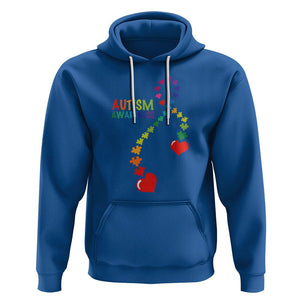 Heart Autism Awareness Hoodie Puzzle Heart Ribbon Support Accept TS01 Royal Blue Printyourwear