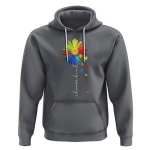 Sunflower Autism Hoodie Choose Kind Rainbow Puzzle Piece TS01 Charcoal Printyourwear