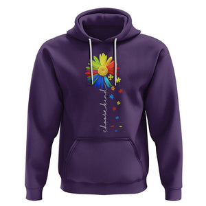 Sunflower Autism Hoodie Choose Kind Rainbow Puzzle Piece TS01 Purple Printyourwear