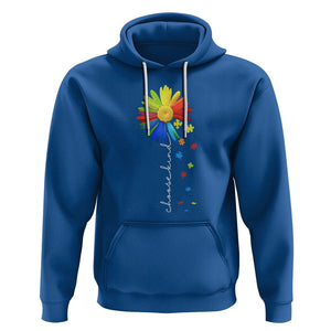 Sunflower Autism Hoodie Choose Kind Rainbow Puzzle Piece TS01 Royal Blue Printyourwear