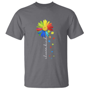 Sunflower Autism T Shirt Choose Kind Rainbow Puzzle Piece TS01 Charcoal Printyourwear