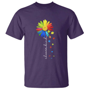 Sunflower Autism T Shirt Choose Kind Rainbow Puzzle Piece TS01 Purple Printyourwear