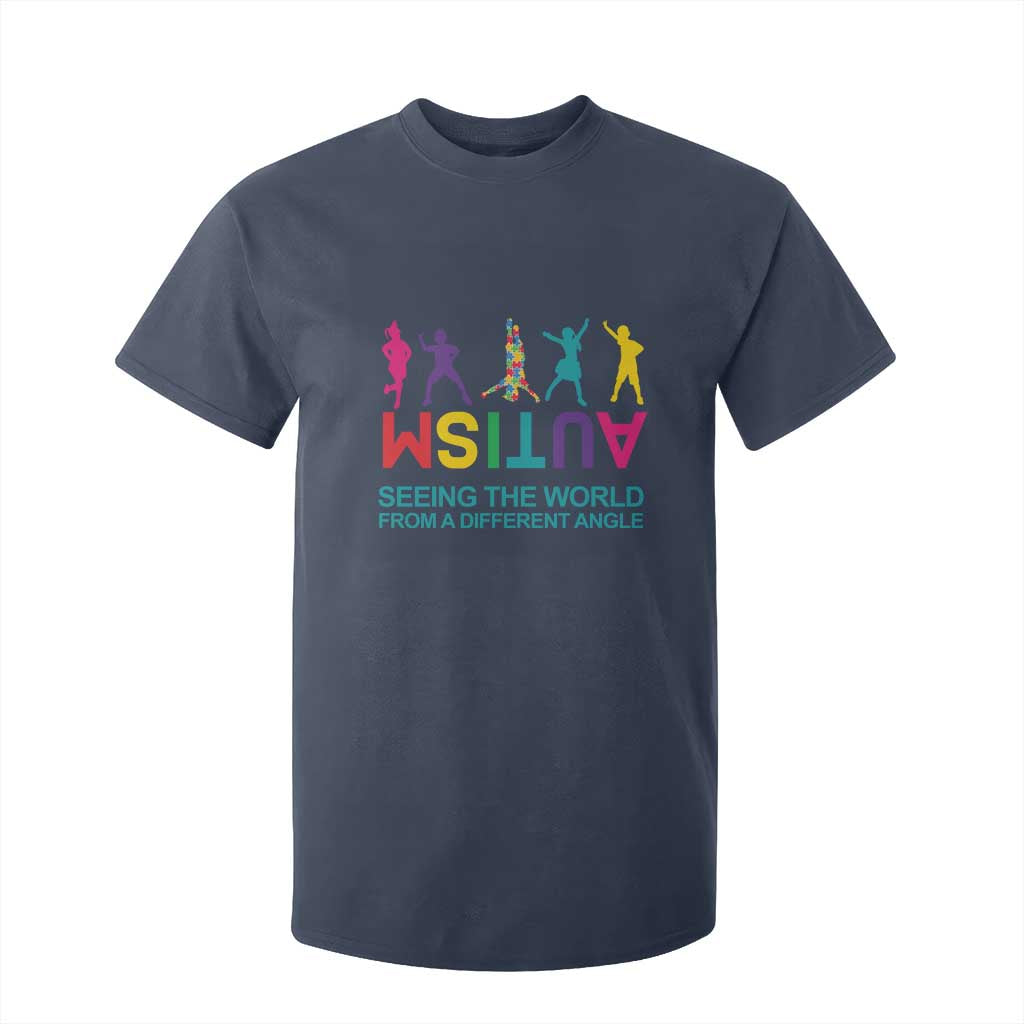 Proud Autism T Shirt For Kid Seeing The World From A Different Angle TS01 Navy Printyourwear