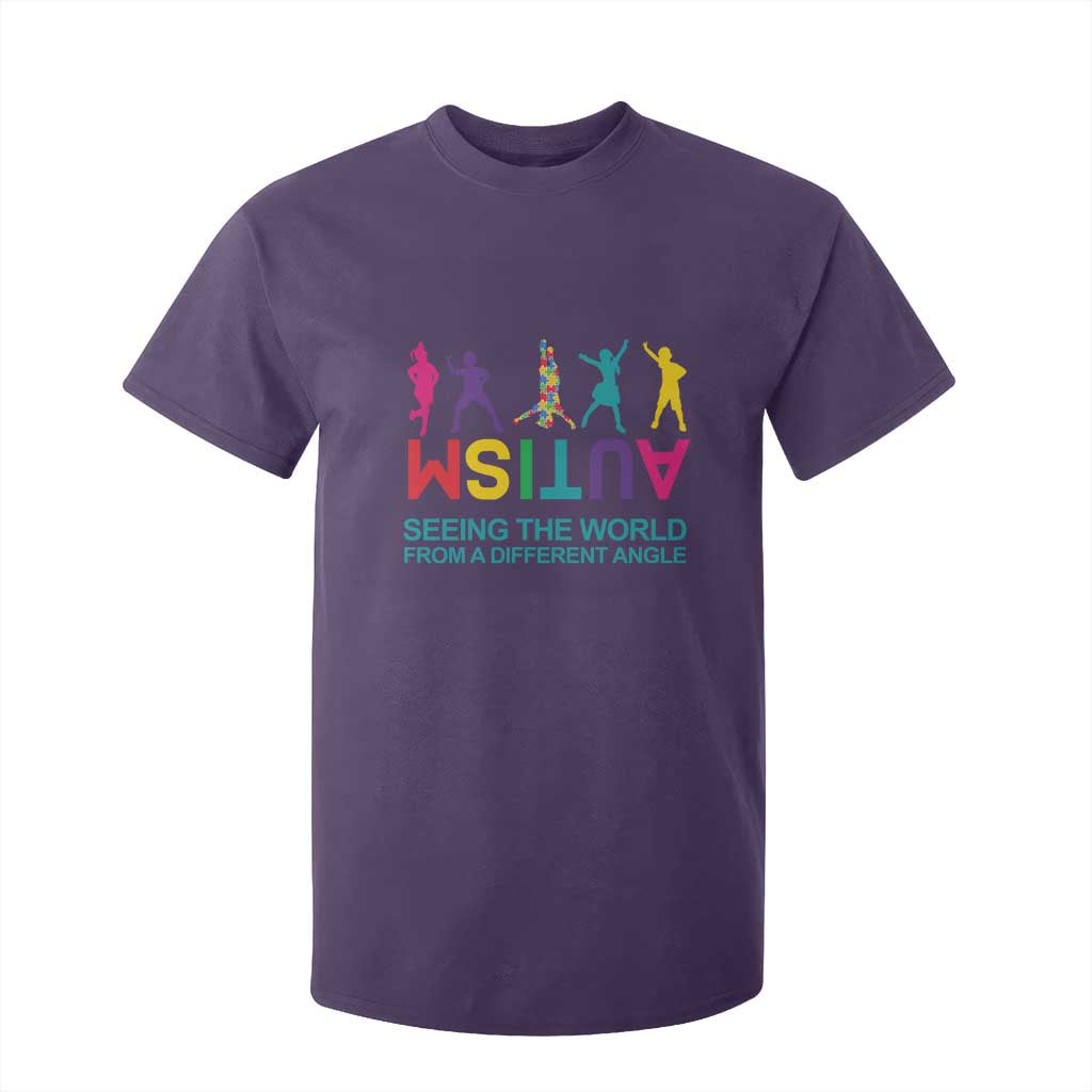 Proud Autism T Shirt For Kid Seeing The World From A Different Angle TS01 Purple Printyourwear