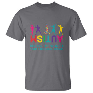 Proud Autism T Shirt Seeing The World From A Different Angle TS01 Charcoal Printyourwear