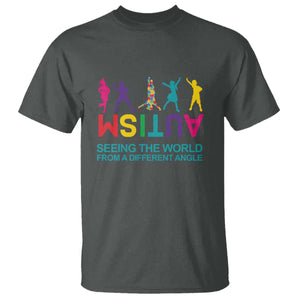 Proud Autism T Shirt Seeing The World From A Different Angle TS01 Dark Heather Printyourwear