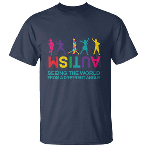 Proud Autism T Shirt Seeing The World From A Different Angle TS01 Navy Printyourwear