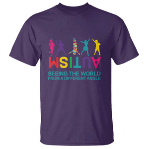 Proud Autism T Shirt Seeing The World From A Different Angle TS01 Purple Printyourwear