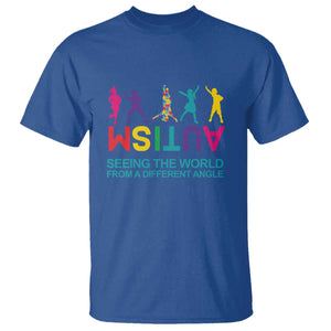 Proud Autism T Shirt Seeing The World From A Different Angle TS01 Royal Blue Printyourwear