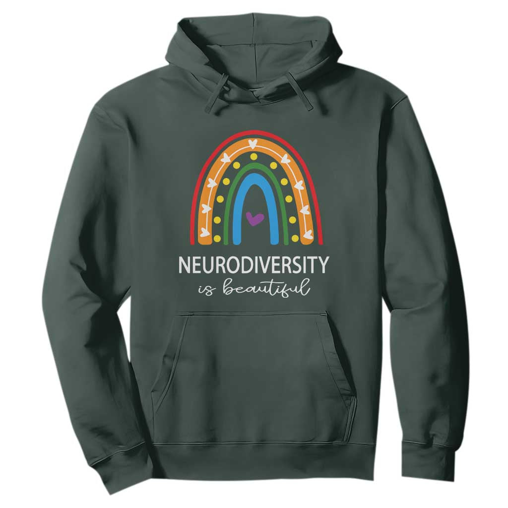 Heart Autism Awareness Hoodie Neurodiversity Is Beautiful TS01 Dark Forest Green Printyourwear