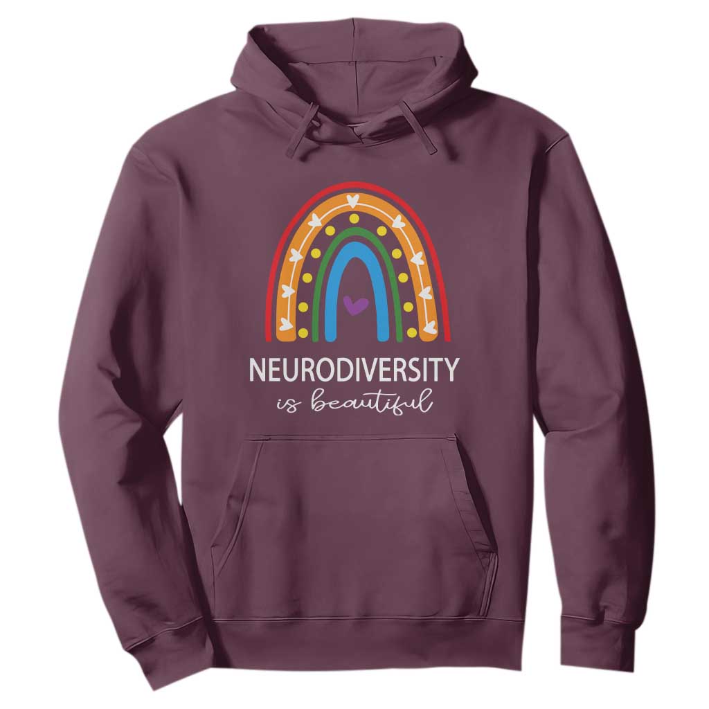 Heart Autism Awareness Hoodie Neurodiversity Is Beautiful TS01 Maroon Printyourwear