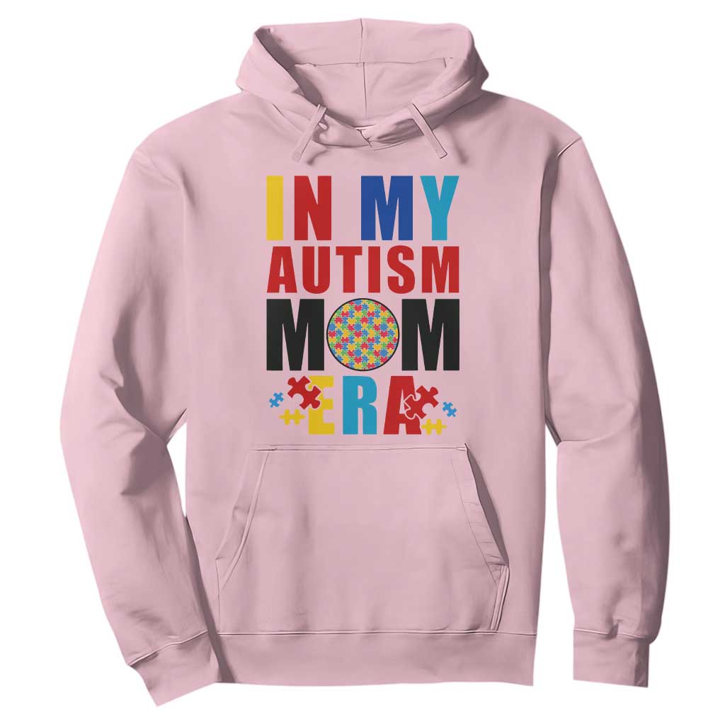 In My Autism Mom Era Hoodie Love Support Puzzle Piece TS01 Light Pink Printyourwear