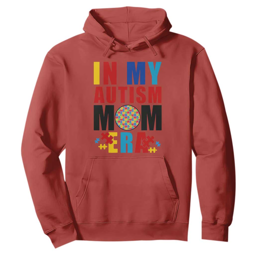 In My Autism Mom Era Hoodie Love Support Puzzle Piece TS01 Red Printyourwear
