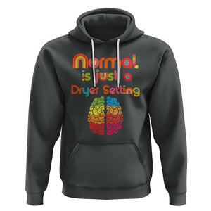 Proud Autism Hoodie Normal Is Just A Dryer Setting Neurodiversity Brain TS01 Dark Heather Printyourwear